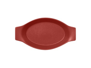 "Chefs fusion"Platou oval cu doua minere t/rezistent 30cm.Dark red 1buc.